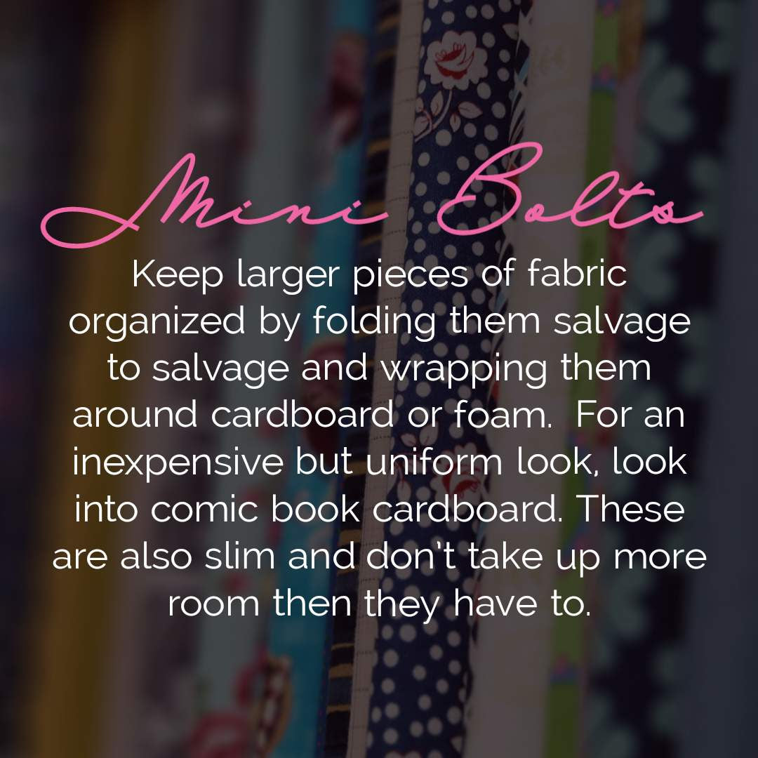 Tip Tuesday - June 27, 2023 - 4 Ways to store fabric - Mini Bolts