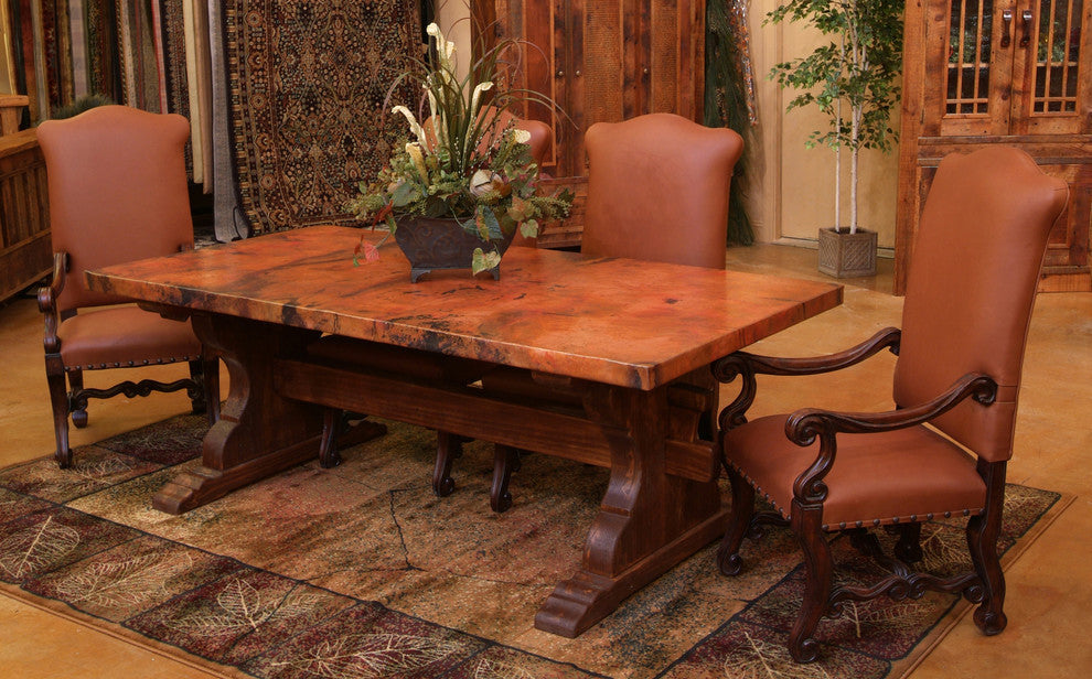 hammered copper kitchen table