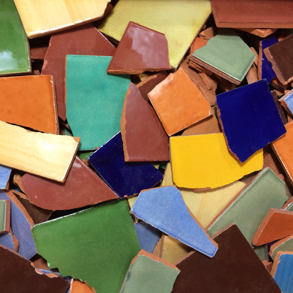 broken mexican tiles for mosaics