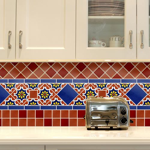 painted kitchen ceramic tiles for a backsplash