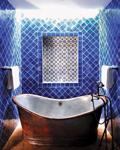 mexican talavera tiles decorating a interior wall