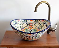 painted Talavera vessel sink