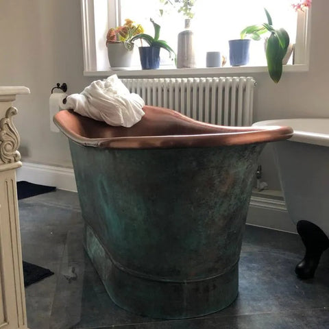 green patina copper tub