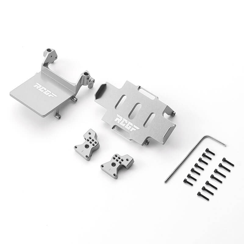 1/24 Axial SCX24 Battery Tray ESC Tray Rear Shock Tower Upgrades Silver