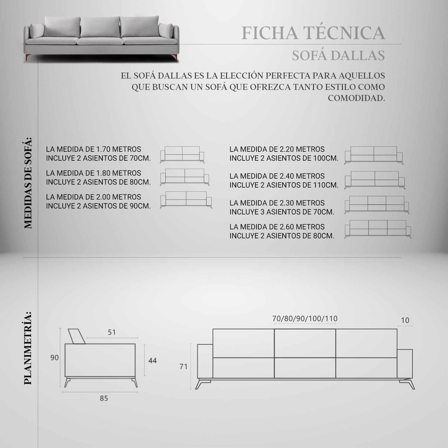 Sofá dallas estático