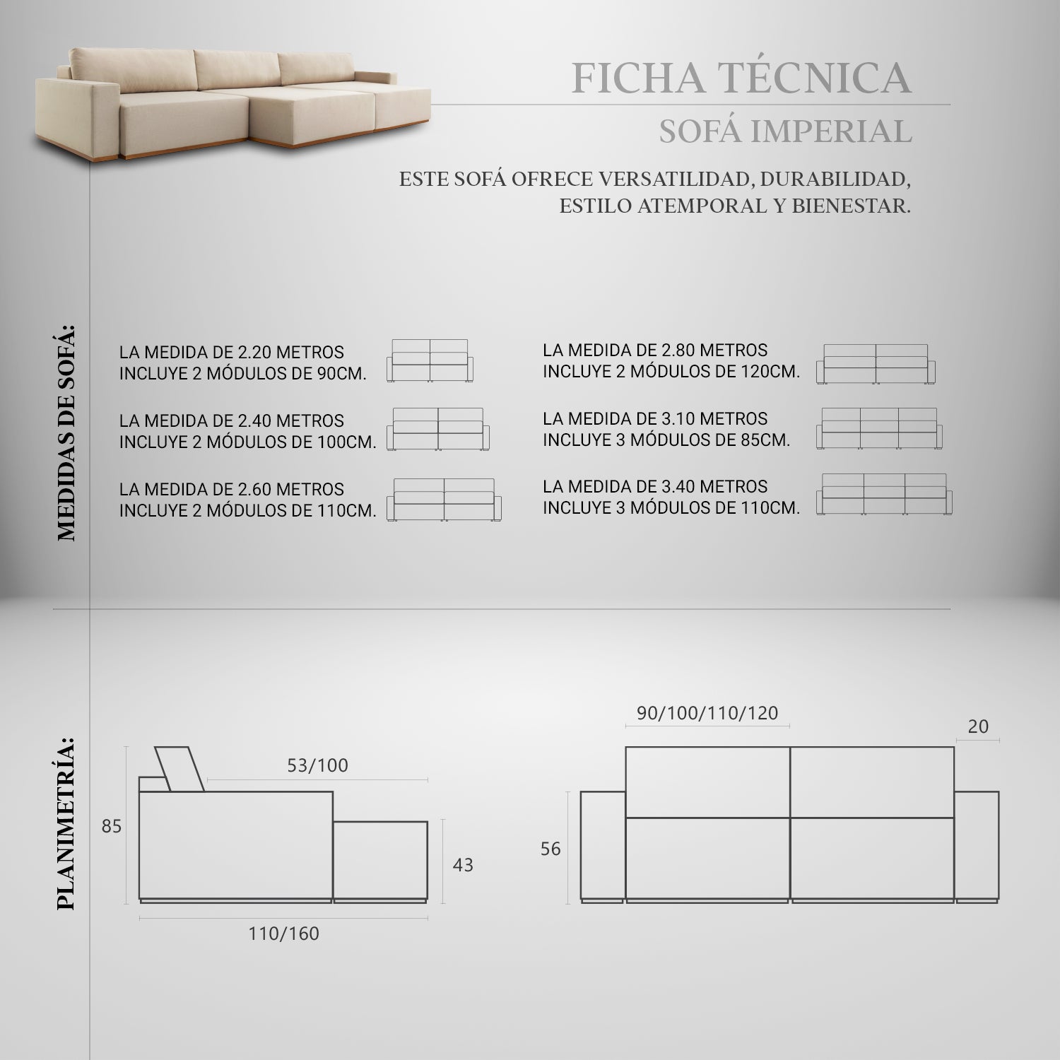 Sofá Imperial retráctil