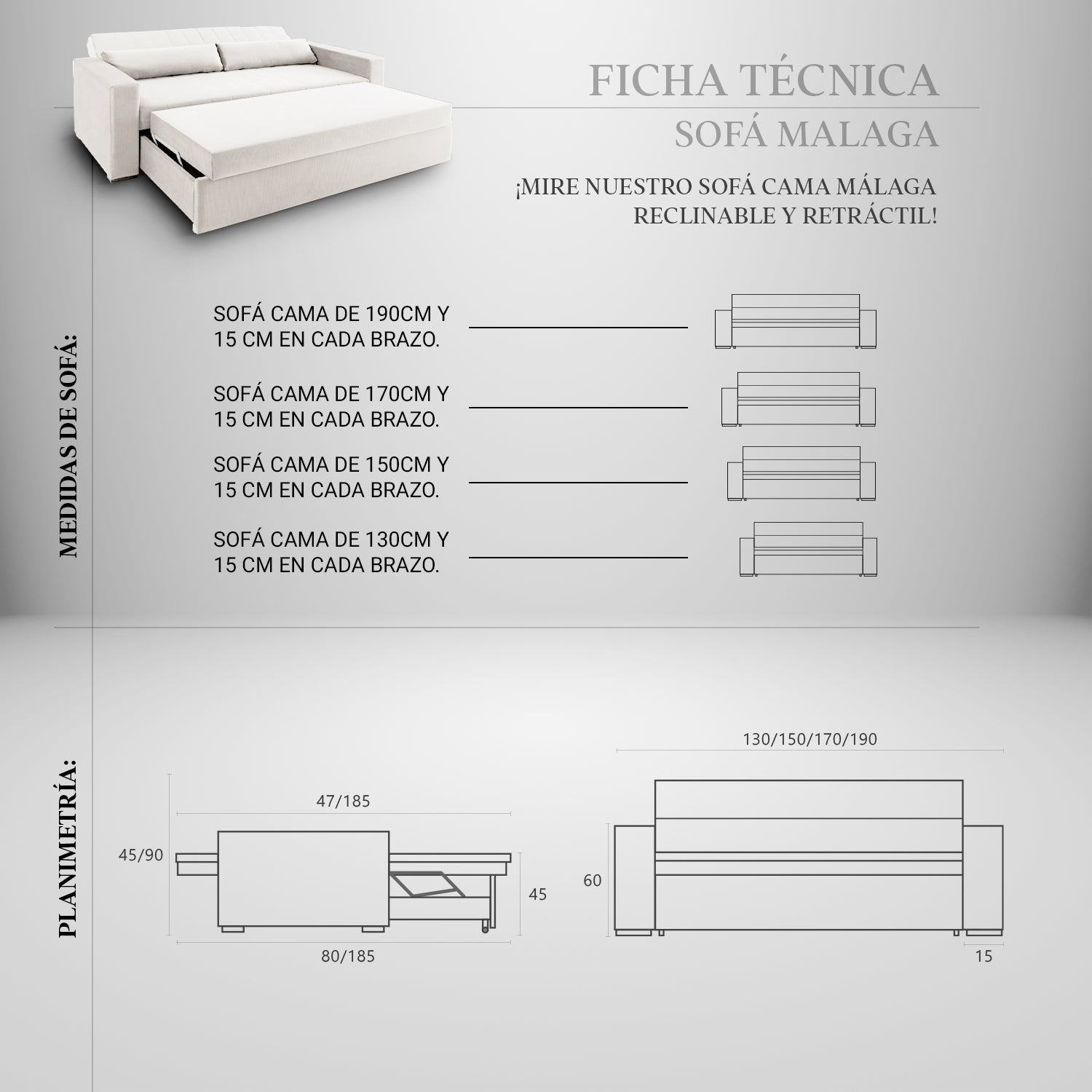 sofá cama malaga