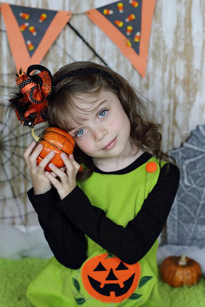 Jack-O-Lantern Baby Girls Halloween A Line Appliqué Dress