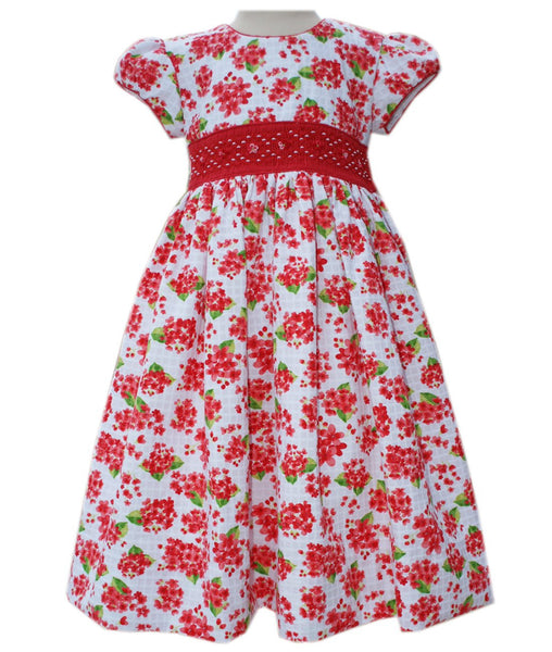 Girls red dress with smocking 4T