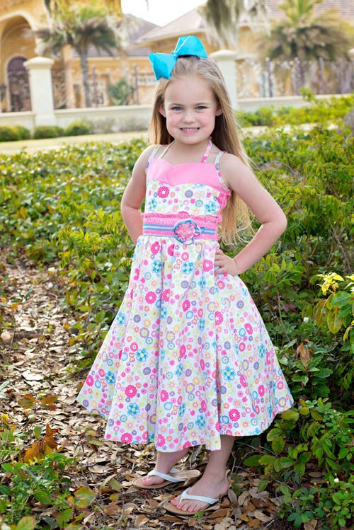 Gorgeous Girls Pink Summer Butterflies and Flowers Dress with Twirly ...