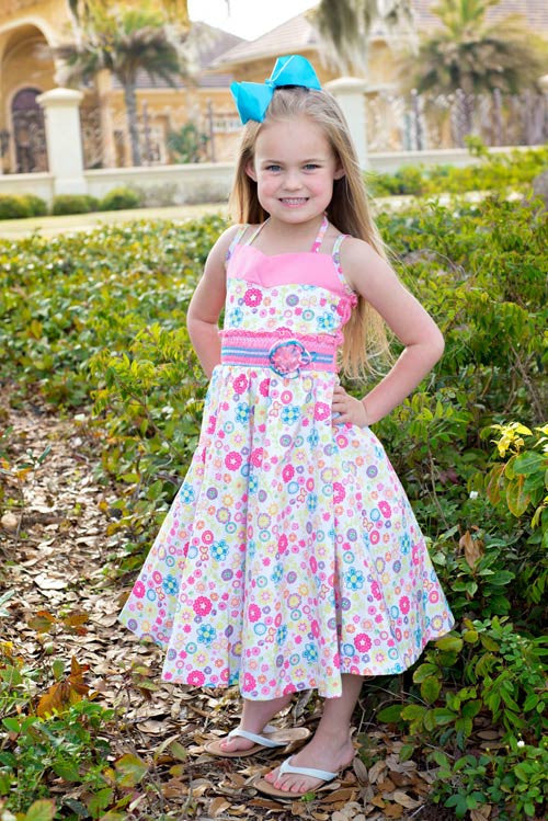 Girls Pink Summer Dress Twirly Skirt