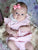 Hand smocked baby girl dress with angel sleeves 