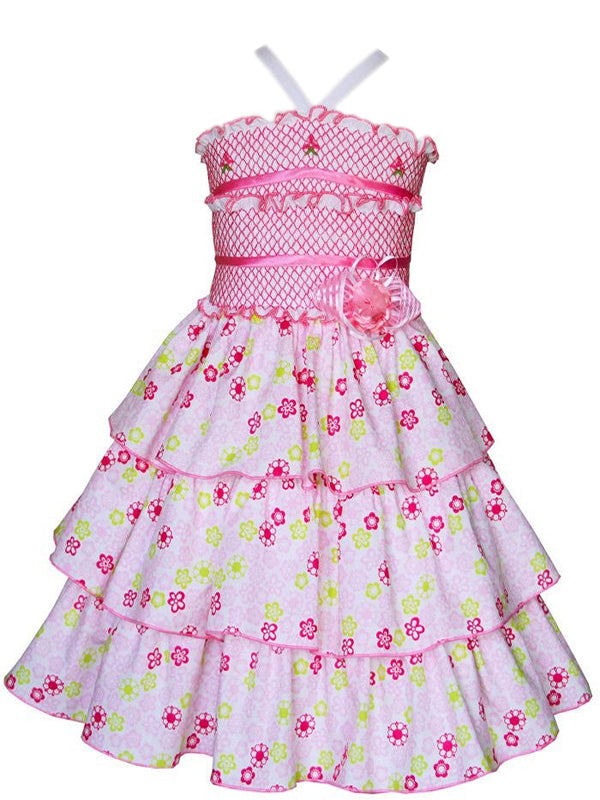 Girls Summer Pink Dresses With Ruffles