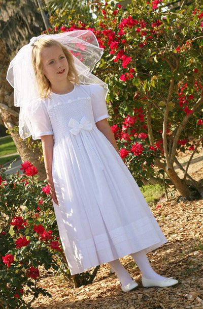 smocked first communion dress