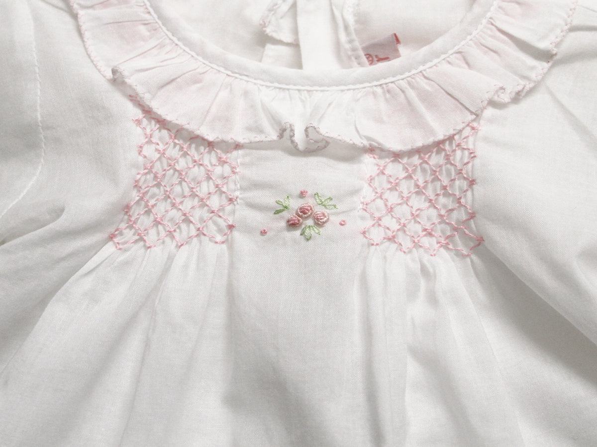 Baby Girls First Day Dress Set Hand Smocked and Embroidered