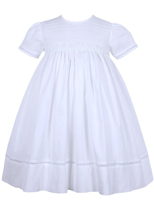 Girls Matilda timeless classic white smocked dress