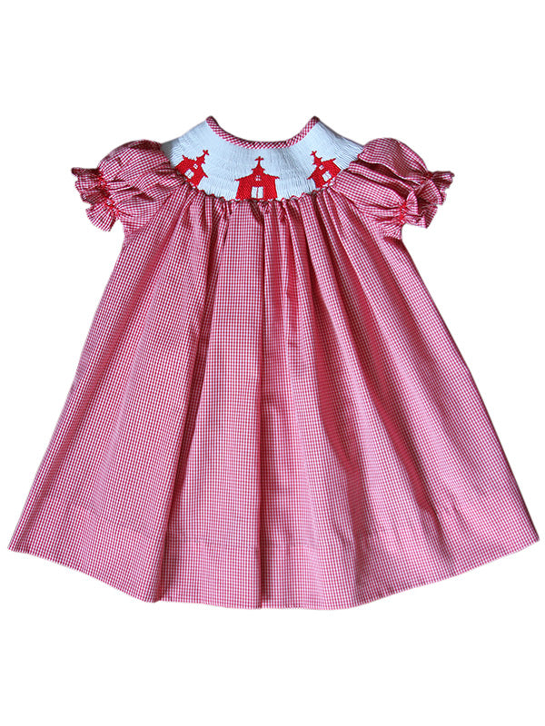 baby girl smocked christmas dress