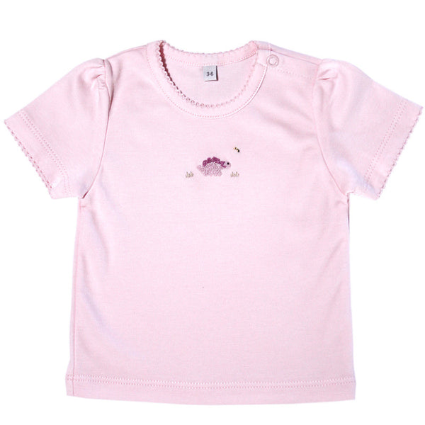 Infant Baby Girls Pink Long or Short Sleeves Shirt and Pants Pjs in Pi