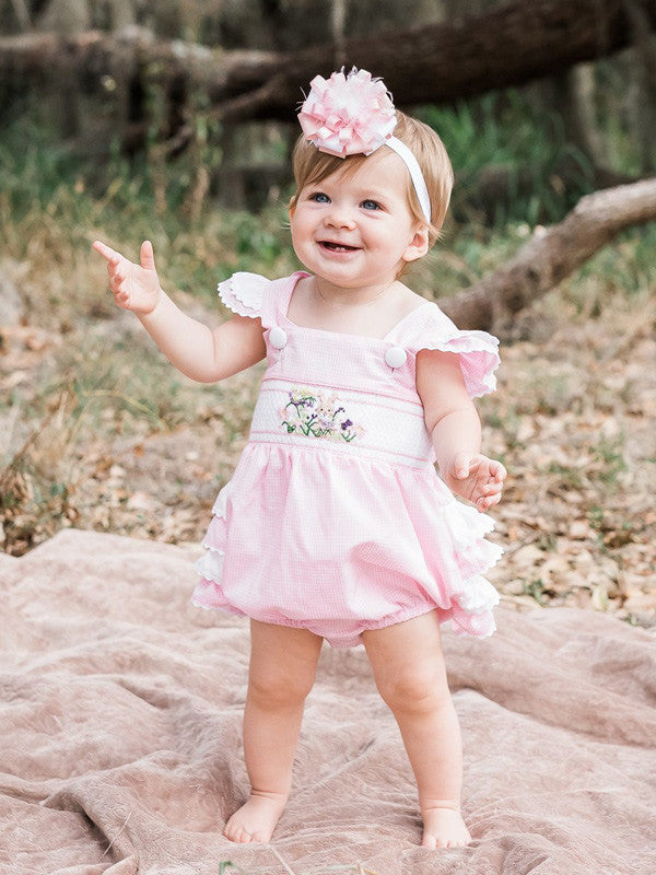 girls pink ruffle dress