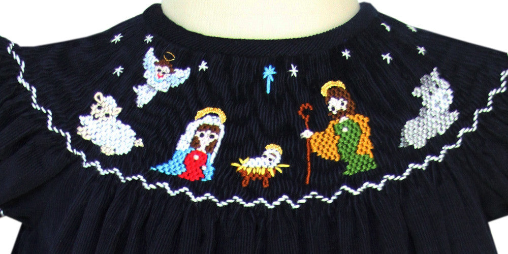 smocked nativity