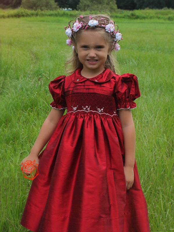 silk smocked dresses for toddlers