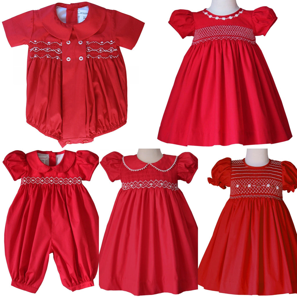 Sofia Baby Girls Smocked Red Valentines Spring Summer Dress