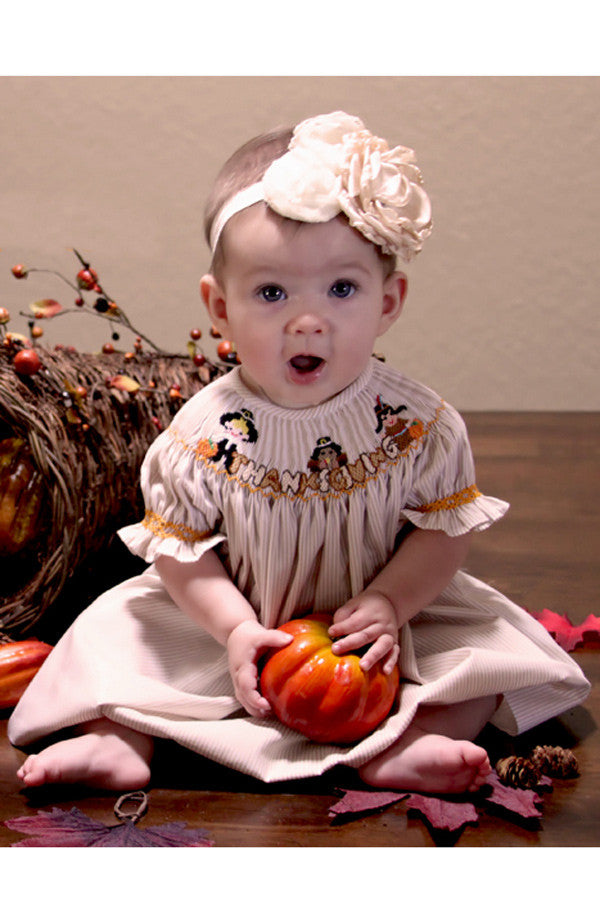 baby girl smocked thanksgiving dress