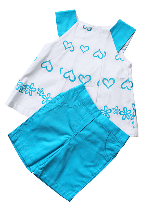 Turquoise Baby Girls Tunic and Pant Summer Oufit Gift Set