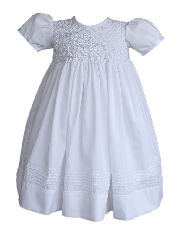 Hand Smocked Heirloom Girls Communion Baptism Dress