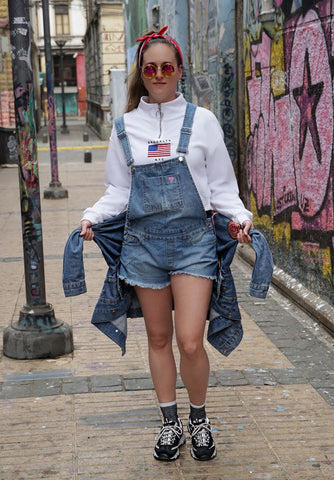 Denim Dungarees + Sweater