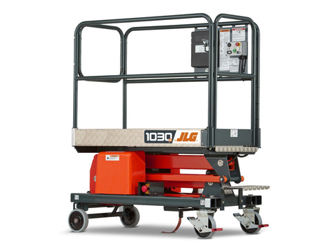 Image of JLG 1030p personnel lift showcasing itself in a white background