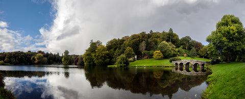 Countryside bridge with lake