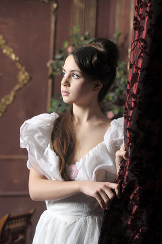 young woman in Victorian clothing