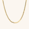 Flat Curb Chain Necklace with black accents, shown on a white background, perfect for any look and everyday wear.