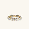 3mm Lab Grown Diamond Eternity Band: A close-up of a 14k solid gold ring adorned with sparkling lab grown diamonds.