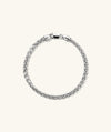 4mm Round Box Chain Bracelet in sterling silver, featuring a clasp. Suitable for daily wear with a balance of simplicity and elegance.