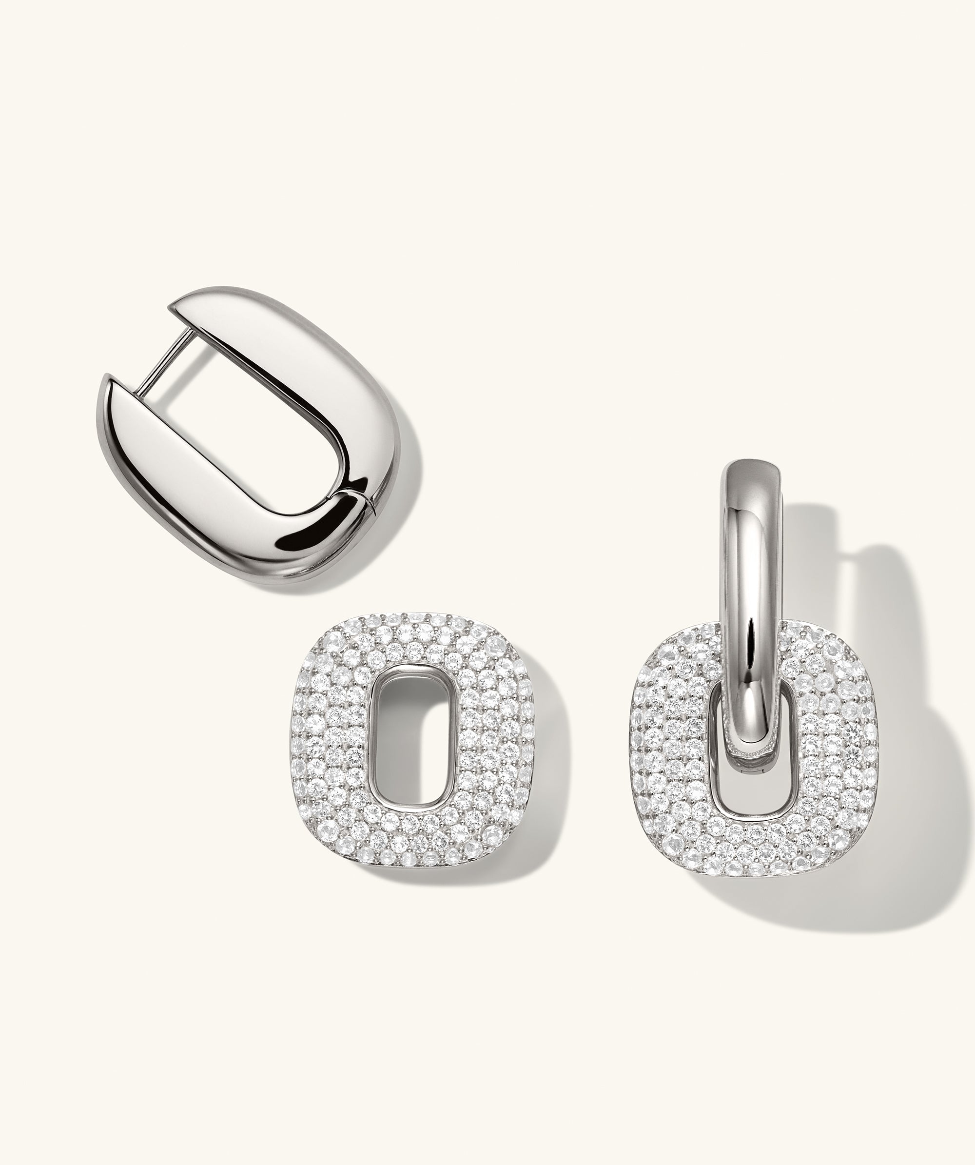 Mejuri Stevie Hoops In White