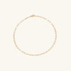 Boyfriend Bold Chain Anklet, featuring a 14k solid gold chain with a clasp, designed to complement casual denim looks.