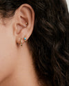 Single Colored Mini Hoop with hinge clasp, lightweight design for everyday wear, sold individually. Perfect for a colorful update to classic hoop styles.