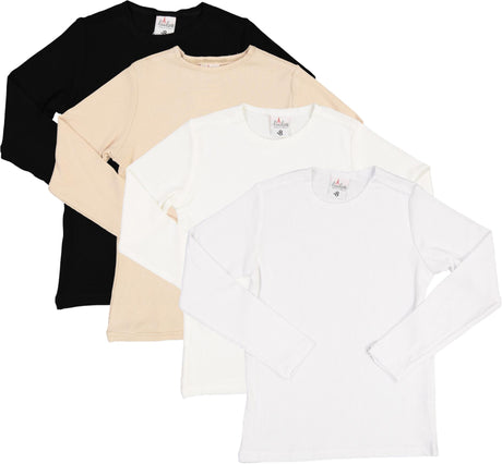 Kids Unisex Turtleneck Long Sleeve Tshirt - White