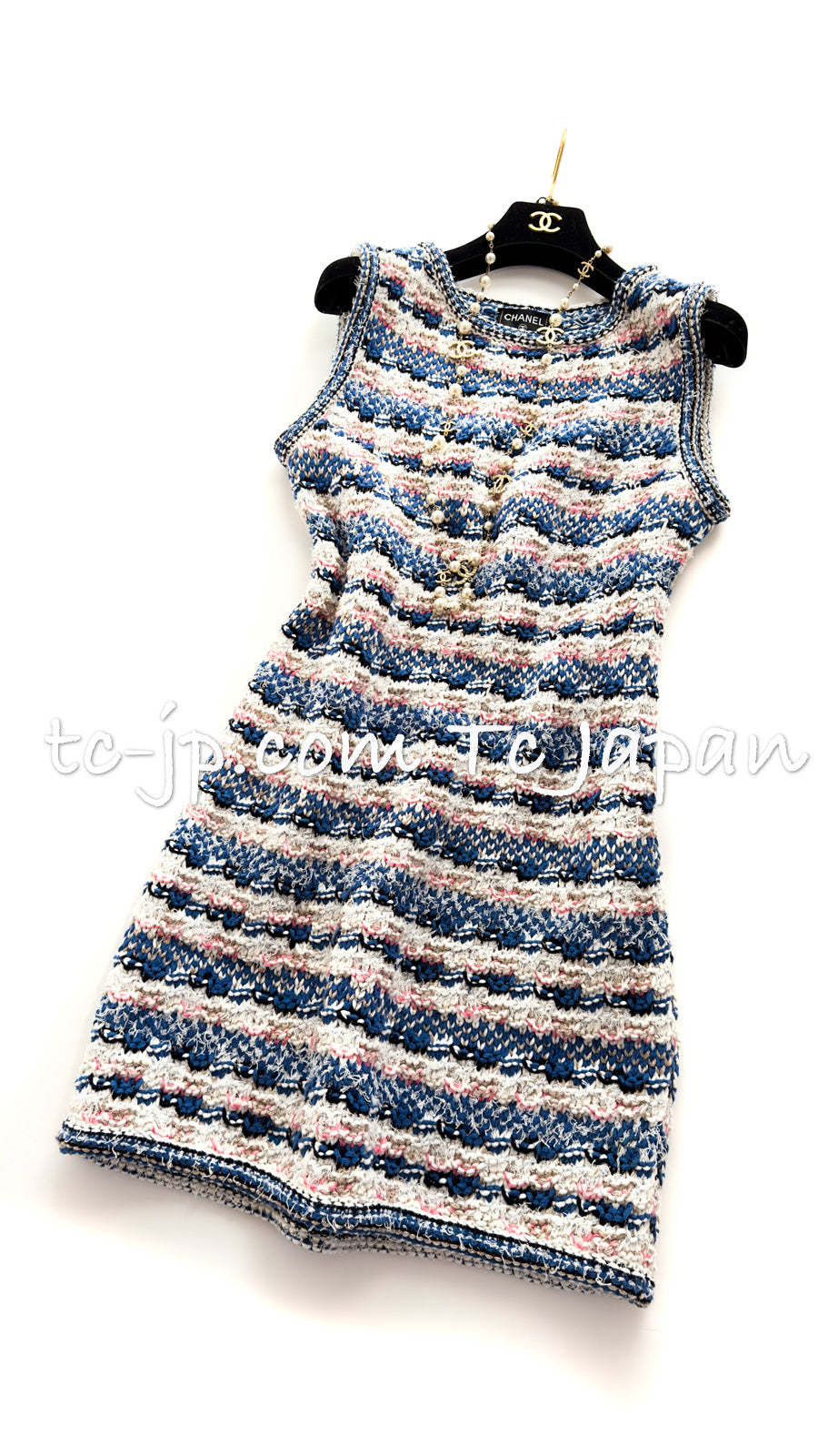NEW Chanel Multicolor Signature Gripoix Button Crochet Knit Dress Gown 34  DUBAI