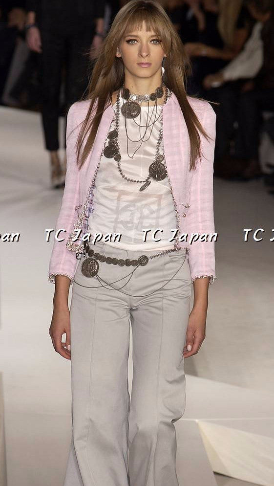 chanel jacket pink tweed シャネル