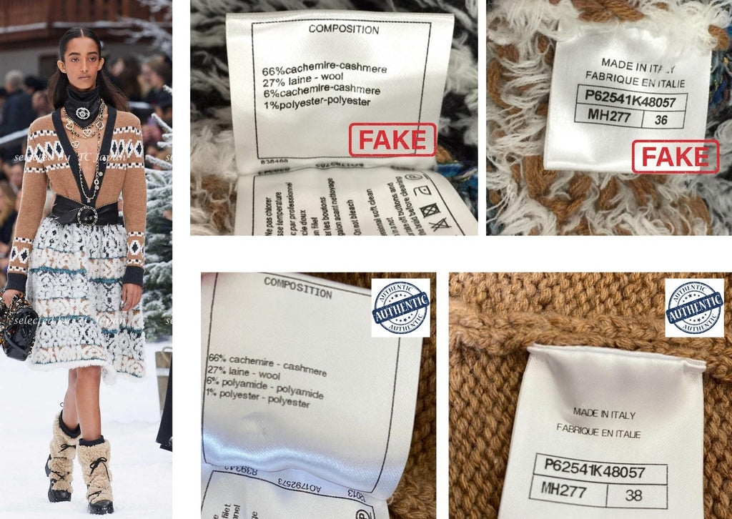 chanel dress シャネル 偽物の見つけ方　ワンピース　fake or authentic how to spot fake label