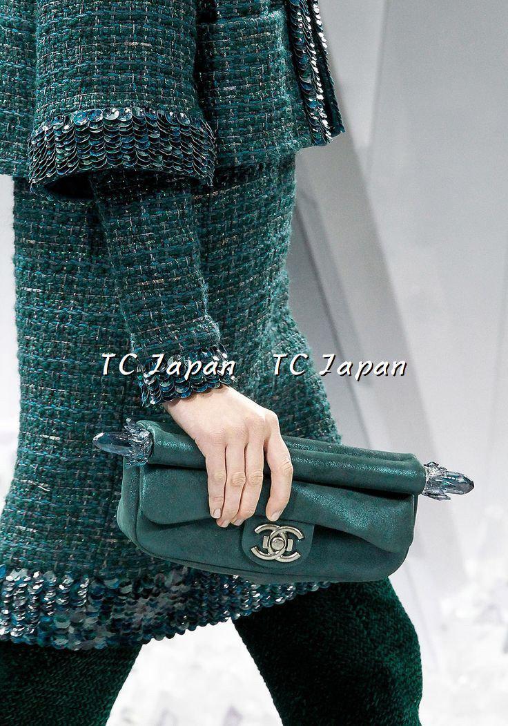 CHANEL 12A Blue Green Tweed Jacket 36 シャネル グリーン・ツイード・ジャケット