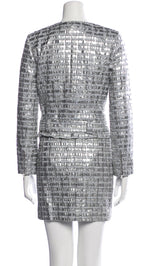 CHANEL 16S Silver Tweed Pattern Jacket skirt Suit 34 シャネル シルバー・ツイード・ジャケット スカート スーツ