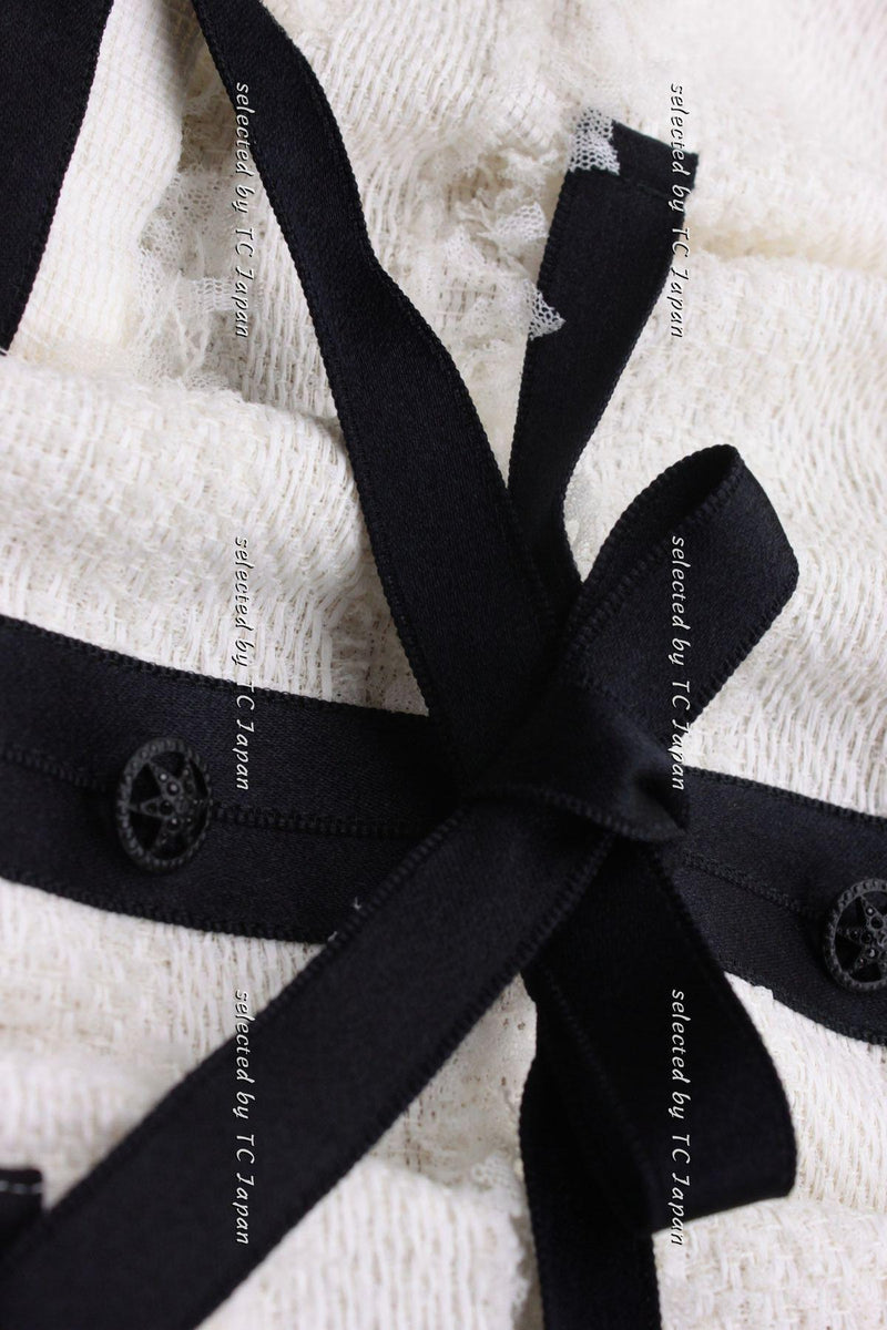 シャネル リボン付ワンピース レザージャケット Chanel 08s White Fringed Tweed Dress Chanel Tc Japan