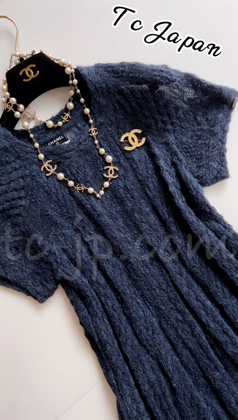 シャネル アルパカ・ニット・ワンピース CHANEL 11A Blue Alpaca dress