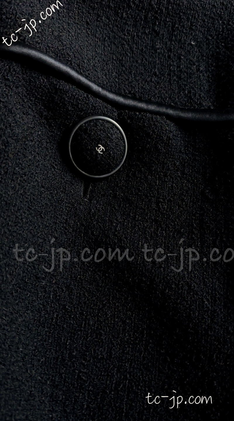 CHANEL 15B Black Collarless Wool Jacket 34 シャネル ブラック・ノーカラー ウール・ジャケット 即発