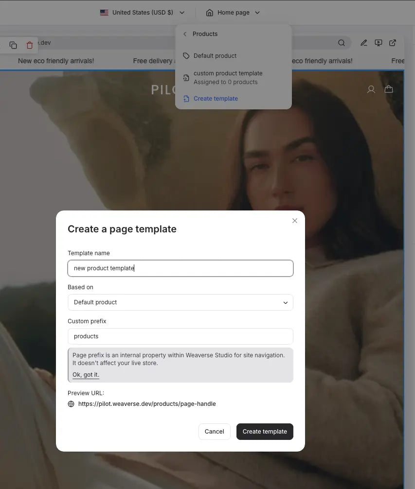 Create Custom Template