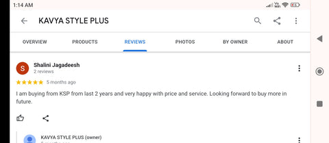 Kavya Style Plus Google Review